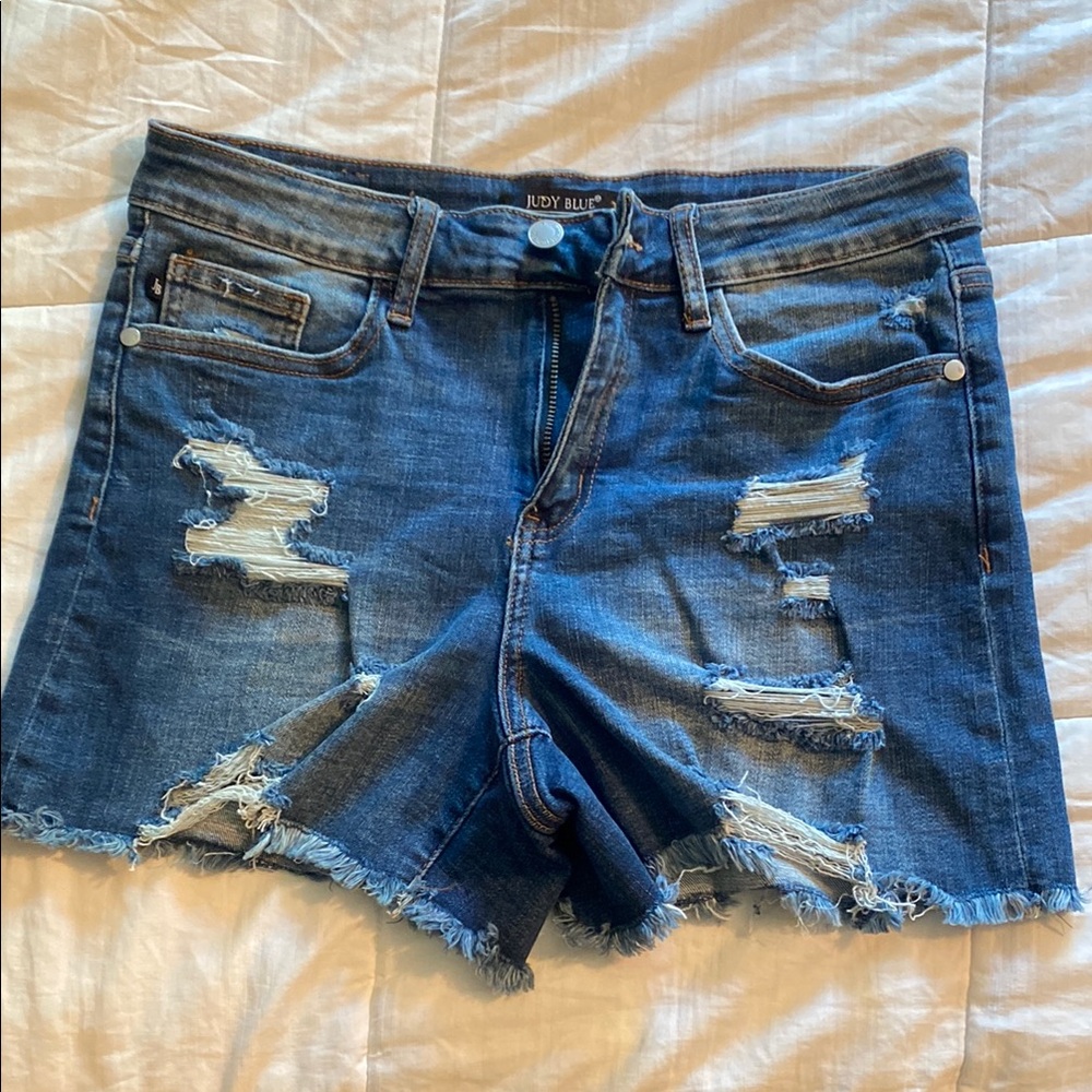 Judy Blue Blue Jean Shorts Distressed Style